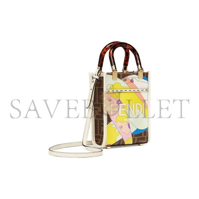 FENDI MINI SUNSHINE SHOPPER TOTE CROSSBODY BAG 8BS051AJH9F1HDV (18*13*6.5cm)